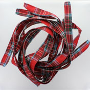 Ribbon, Tartan cut into Strips, pack of 5